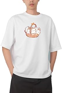 تيشرت ابيض بتصميم ارنب لطيف كاواي مقاس 47