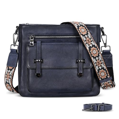 Image of Iswee Soft Leather Crossbody Bags for Women Shoulder Handbags Multi Pockets