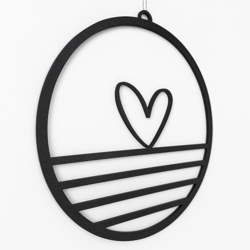 Baakenhome Wunderschöner Fensterkranz in skandinavischem Design - als Fensterdeko, Fensterhänger, Herz Deko, Hängedeko, Fensterschmuck, Fensterbild, Frühlingsdeko, Wohnzimmerdeko