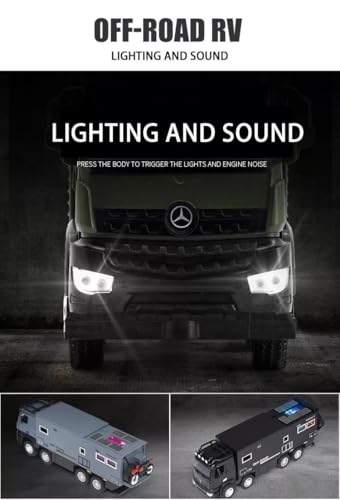 Image of Invite Enterprise 1:24 Off Road Motorhomes Diecast Metal Pull Back Car with 6 Openable Doors with Sound and Light Toy Decoration car Best Gift Toys for Kids 【Colors as Per Stock】