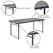 Flash Furniture Mills 4-Foot Height Adjustable Bi-Fold Dark Gray Plastic Folding Table with Carrying Handle