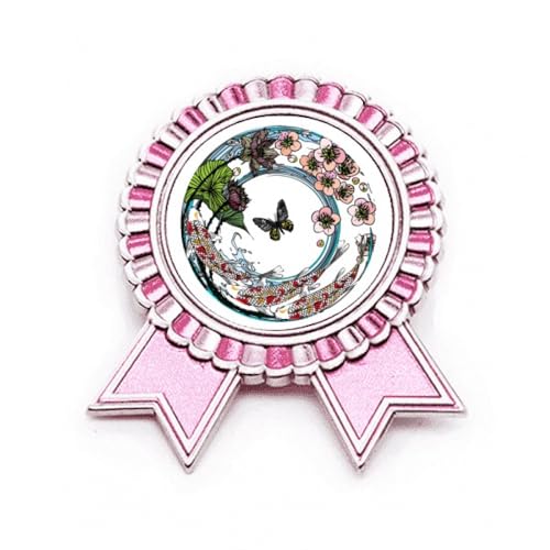 Broche carpe motif lotus rose M en métal idéale pour un mariage chic