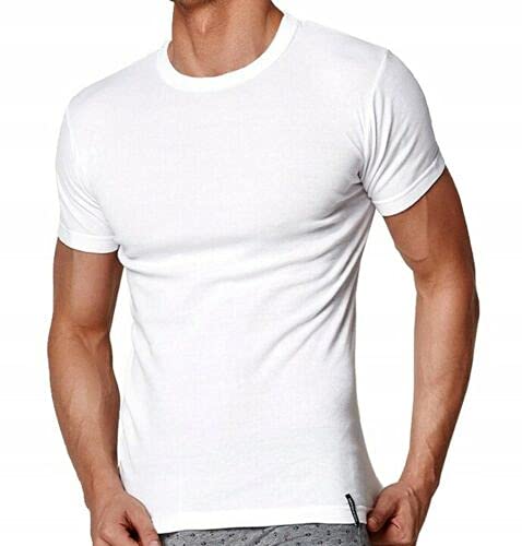 Henderson Herren Hemd T-Shirt 3-Farben 100% Baumwolle Shortsleeve Kurzarm Slim (Weiss, XXXL)