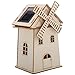Abaodam Windmühlen-Ornamente Aus Holz Kleines Solarhaus, Zusammenbauen Solarbetriebene Windmühle Aus Holz Wissenschaftliche Solarwindmühle Solare Windmühle Hölzern
