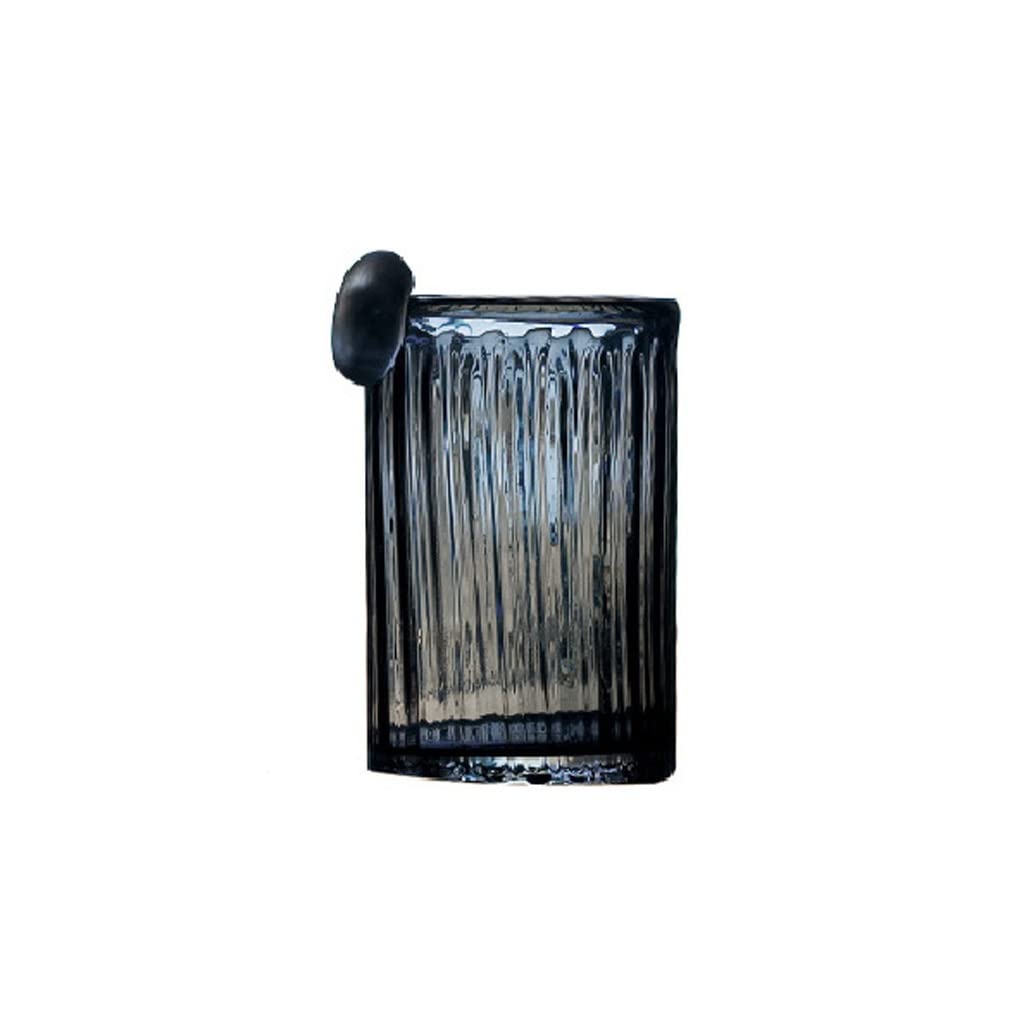 Vase en verre gris de 27cm en forme de tube droit pour decoration de table