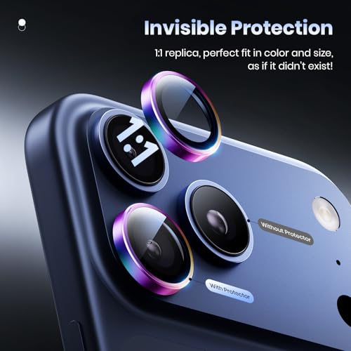 Image of Hoerrye Camera Protection for iPhone 17 Pro /iPhone 17 Pro Max - Individual Camera Protection, Anti-Scratch, 9H Hardness Film, Scratch-Resistant, Military Grade Space Titanium Drop Protection