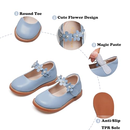 Image of Kiderence Toddler Girl Mary Jane School Uniform Dress Shoes Oxford Flats