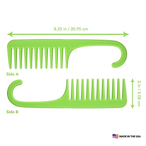 Peine Allegro Combs #1002 dientes anchos con gancho verde miniatura 3