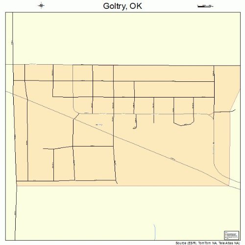 Large Street & Road Map of Goltry, Oklahoma OK Printed poster size