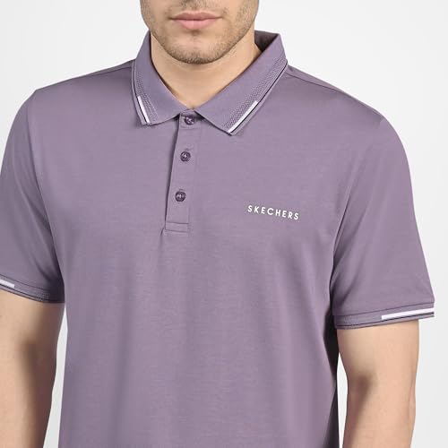 Image of Skechers Men Rayon Blend Solid Regular Fit T-Shirt
