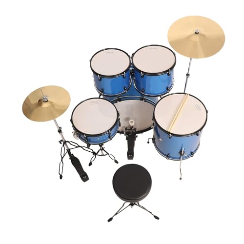 Image of ARCTIC CRONOS 22 inch 5-Piece Acoustic Drum Kit with Cymbals, Drumsticks & Throne - Rich Full Sound, Durable Hardware & Easy Setup (Blue)
