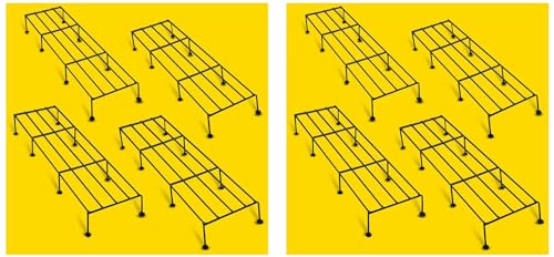 Image of Kraft Seeds by 10CLUB Spectacular Metal Stand for Plants | Plant Stands | Rectangular Metal Plant Stand, Pot Stand, Flower Pots - 24 inches (Set of 4) for Indoor & Outdoor Use in Your Home and Garden