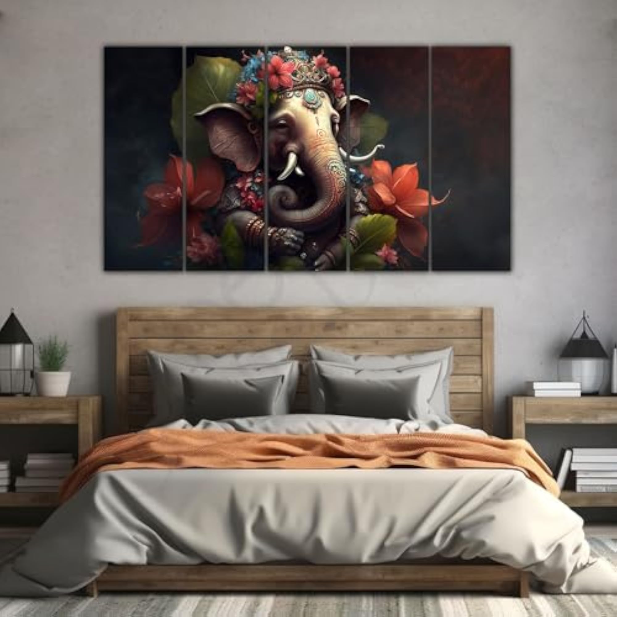 Lord Ganesha Painting with Frame Big Size for Living Room
