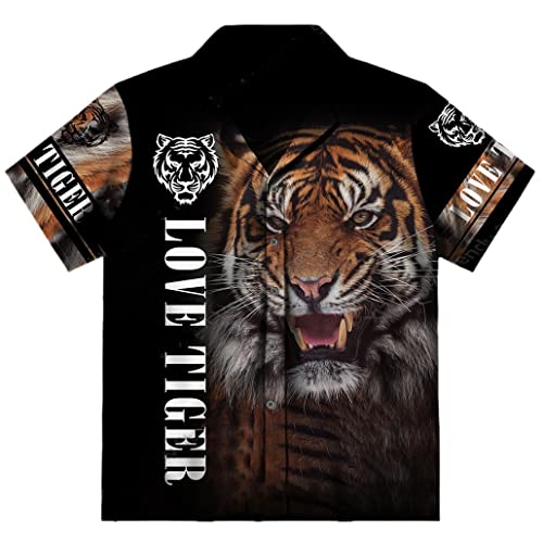 Chemise imprimé tigre 3D homme style hip-hop taille M