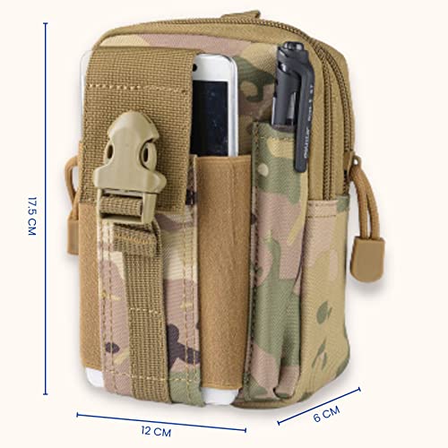Image of Kraptick Multi-Purpose Water Resistant Waist Bag with Dual Compartment, Mobile Phone Holder, Waist Pack for Men, Women (CP Camouflage & ACU Camouflage) (Combo of 2)