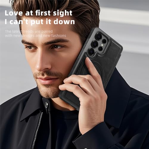 Étui compatible avec Samsung Galaxy S24 Plus couleur café housse protection cuir portefeuille - 6