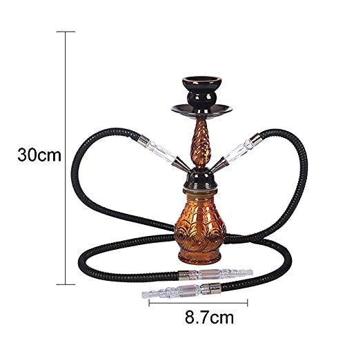 DBGA Hookah Set, Shisha Schlauch mit Mundstück, 30cm Glasmundstück mit 100cm Soft Touch Silikonschlauch in Carbon Optik… – Bild 4