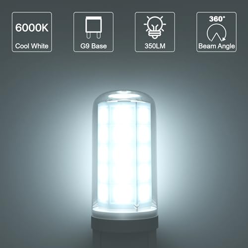 LUTW G9 LED Bulbs Cool White 3W, Equivalent 30W, 40W G9 Halogen Bulbs, Non-dimmable - Image 4