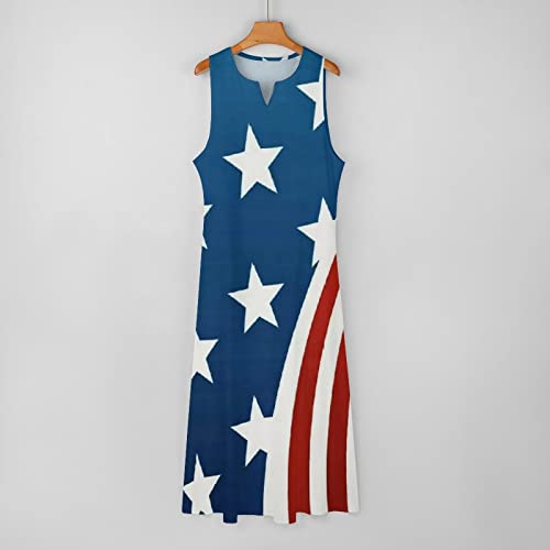 Kuaileya American Flag Maxi Dress Plus Size, Spring Dress, 4Th Of July Plus Size Dress Maxi Dress For Women Summer Women Fashion Loose Elegant Long Dress Sleeveless Split Beach (Blue, Medium) American Flag Overall Dress Summer Dresses For Women Beach Spring Striped Print Cute Dress Cover Up Sundress Sleeveless Casual Boho Dress Floral Maxi Dresses For Women Women Short Sleeve Casual Dresses V Neck Knee Length Beach Dress With Pockets 230509 #TOP6