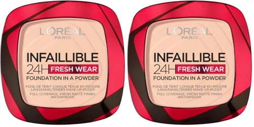 Image of L'Oreal Paris Infallible 24H Powder Foundation, 180 Rose Sand (Pack of 2)