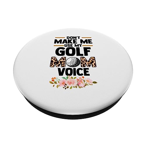 don't make me use my golf mom voice Golf PopSockets Swappable PopGrip, Black - Image 2
