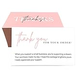 RXBC2011 Thank you for your order Cards Your order made my day Package Insert for online business Pack of 100 pink