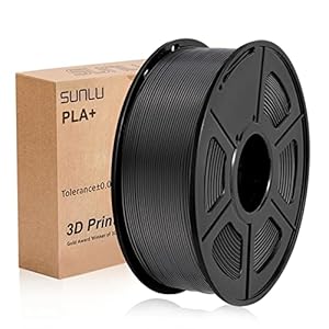 PLA+ Filament 1.75mm, SUNLU PLA plus Filament for 3D Printer, Dimensional Accuracy +/- 0.02 mm, PLA+ Black 1KG