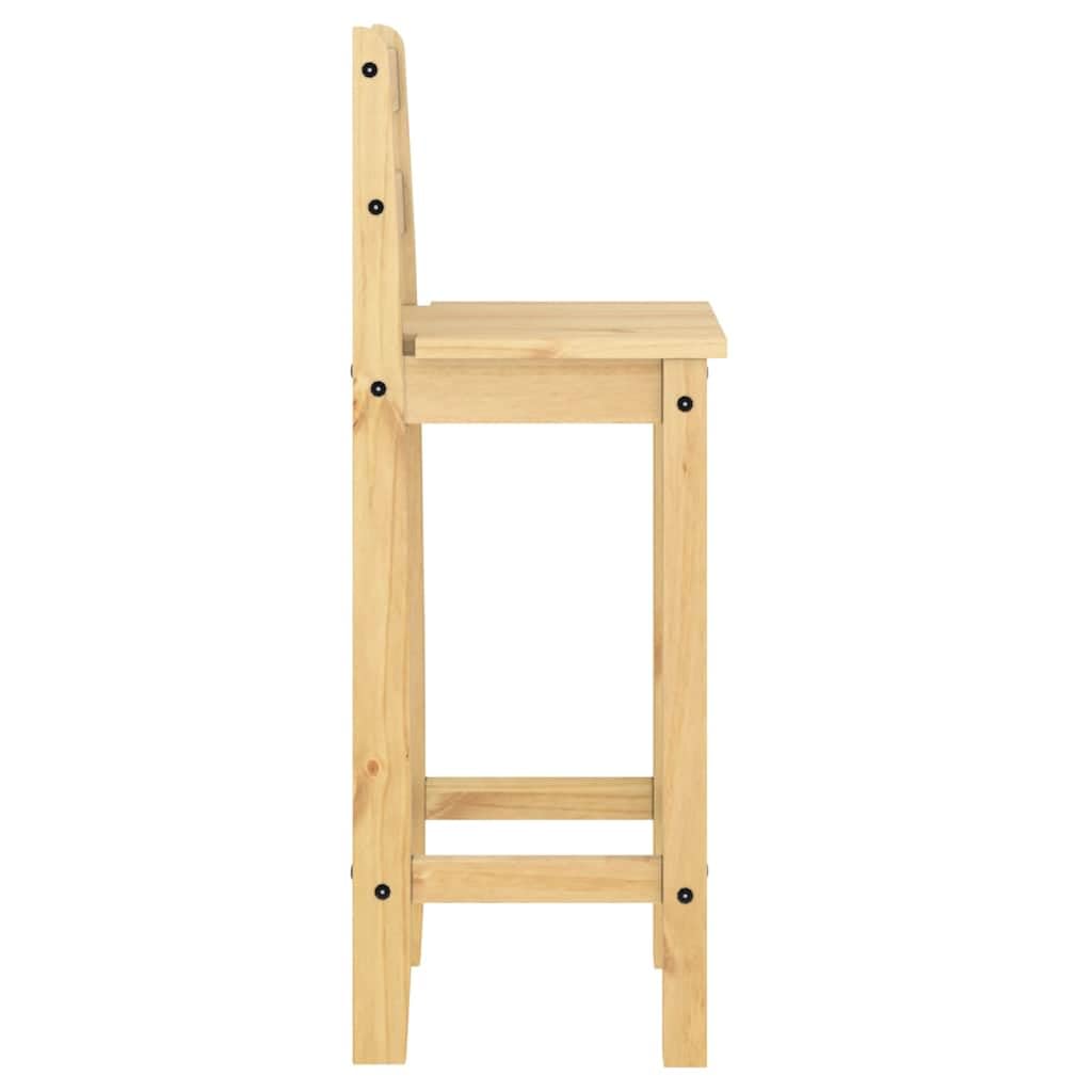Ensemble de bar 3 pièces en pin massif avec finition cire de miel, table de bar 57 x 57 x 101 cm et 2 chaises de bar, salon pour salle à manger, cuisine, salon, peu encombrant, robuste