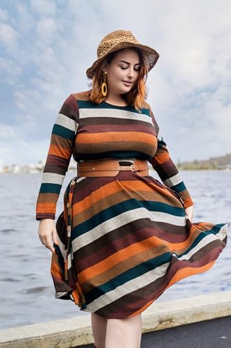 Image of RITERA Plus Size Dresses for Curvy Women Summer Spring Womens Dress V Neck Short Sleeve Casual Dress with Pockets XL-5XL