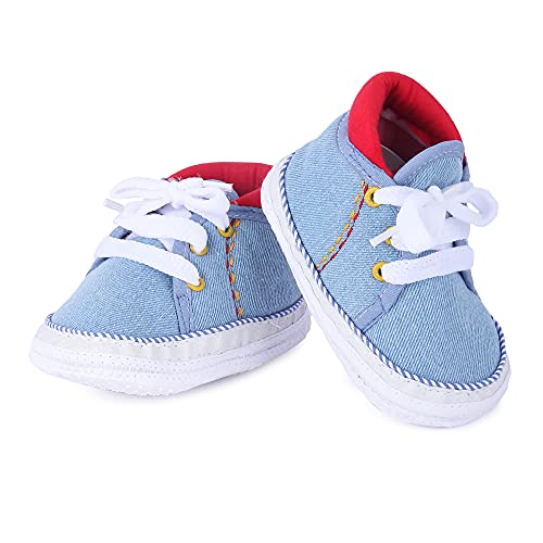 Image of Butterthief Unisex Baby Prewalking Shoes for Newborn Boys & Girls | Soft Sole Infant Bootie with Anti-Slip Bottom | Lightweight Cotton Footwear Early Walker Shoes (6-9 Months, 12 CM)