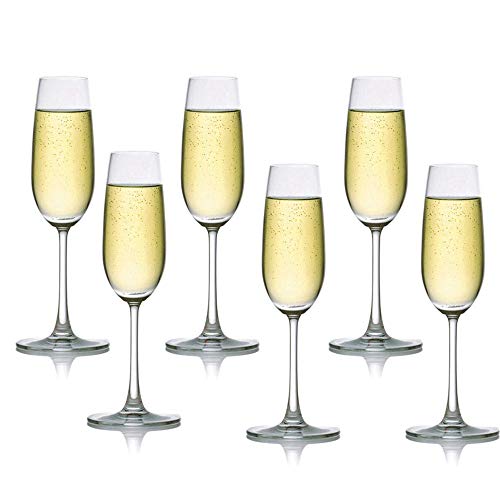 Ocean Madison Flute Champagne Glass, Set Of 6, Clear, 210 Ml, 015F07, Champagne Flutes, Champagne Glasses, Sparkling Wine Flutes, Tulips Glasses, Couple Glass