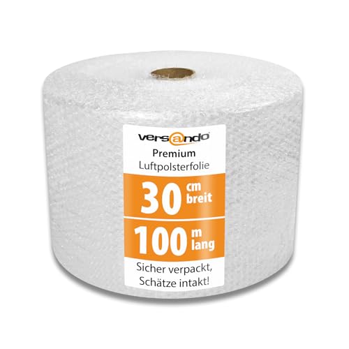 versando Premium película de burbujas de 100 m x 0,3 m envío, embalaje, mudanza papel burbuja rollo de dos capas