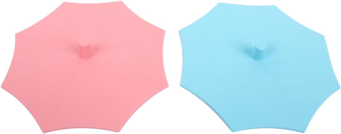 2 Pcs Silicone Cup Covers 5×5 Inch Multicolor Silicone Lids for Mugs Cups Tea Pots (Pink and Blue)