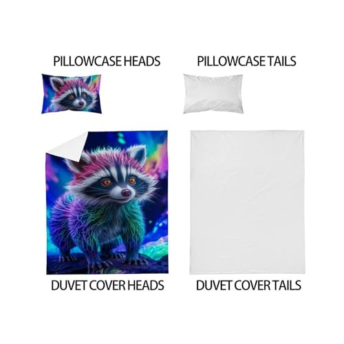 Idée cadeau housse de couette raton laveur imprimé 3D pour lit garçon