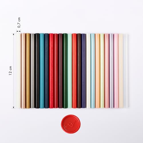 J.Herbin 35957T - Packung mit 6 Wachsstangen für Pistole, ideal für Bastelprojekte und Scrapbooking, weich, 1 Pack, orange
