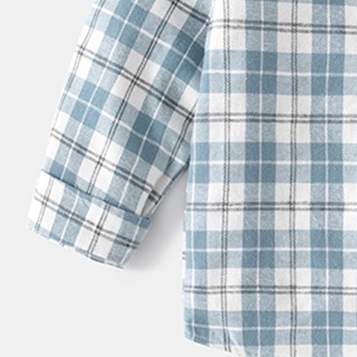 Toddler Long Sleeve Plaid Jacket Baby Boys Girls Button Down Flannel Thick Shirt Fall Winter Big Sister Shirts for Girls4