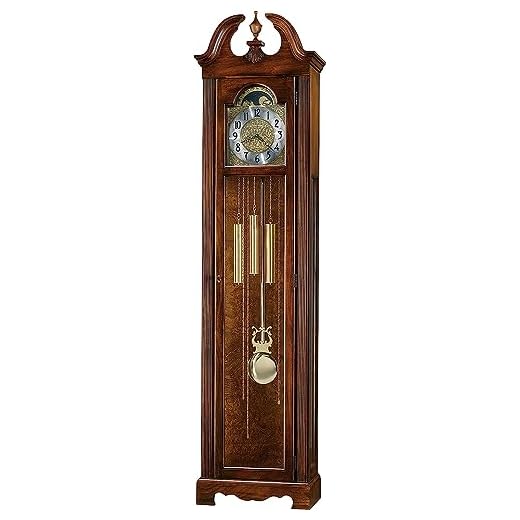 Howard Miller Hinchman Floor Clock II 549-051 – Lightly Distressed Hampton Cherry Grandfather Home Decor with Quartz, Triple-Chime Movement