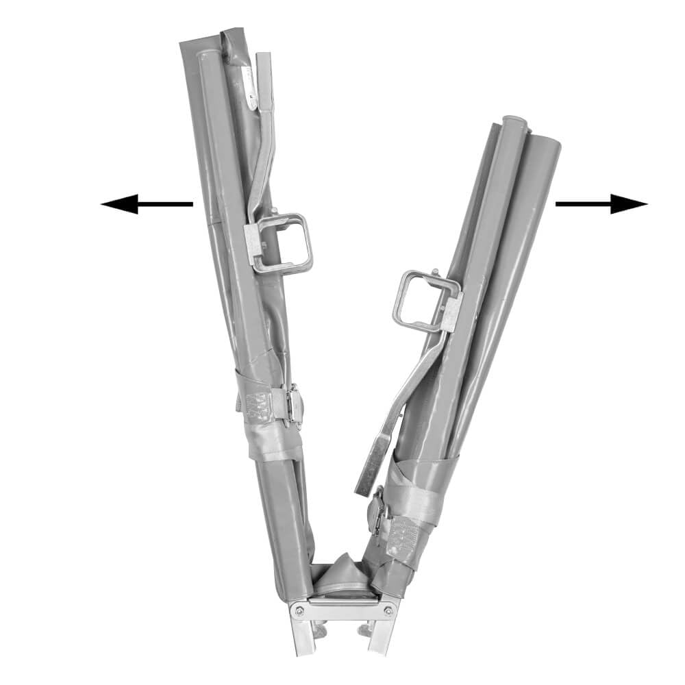 Krankentrage Modell B, DIN 13024, 2 x klappbar, Aluminium, 230 x 56 x 14 cm aus Kunststoff, Aluminium, Stahl, Art.-Nr. 50662 | Rettungstrage | Krankenliege | Transportliege