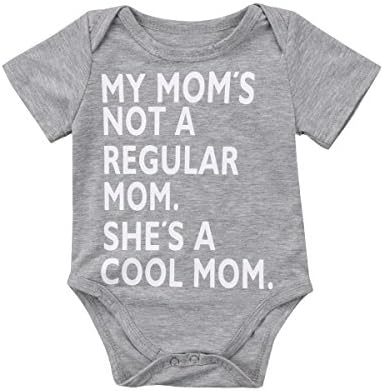 Baby Boy Girl Romper Cool Mom Letter Print Jumpsuit Playsuit Outfits