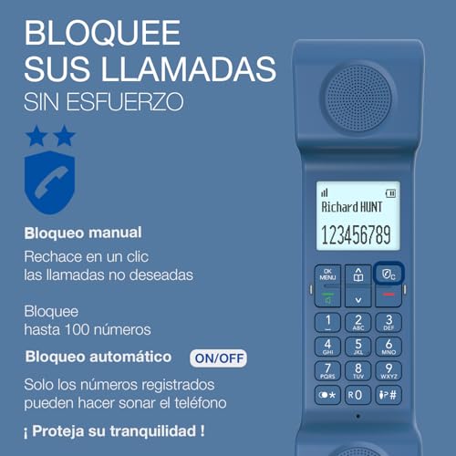 Teléfono inalámbrico vintage ALCATEL Epure Iconic DECT con bloqueo de llamadas para el hogar 5
