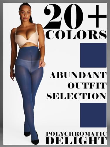 Image of HONENNA Semi Opaque Silky Women Pantyhose Tights, 20+ Colors Invisibly Toe Reinforced 60 Den Size A-E