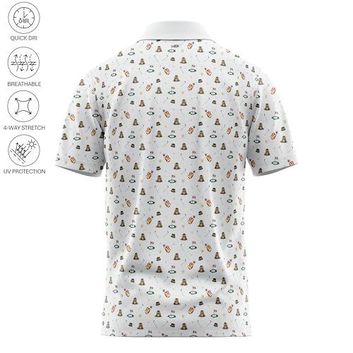 Polo divertido para hombre – Camisa de golf con tecnología de secado rápido y estiramiento, con diseño temático divertido para torneos miniatura 4