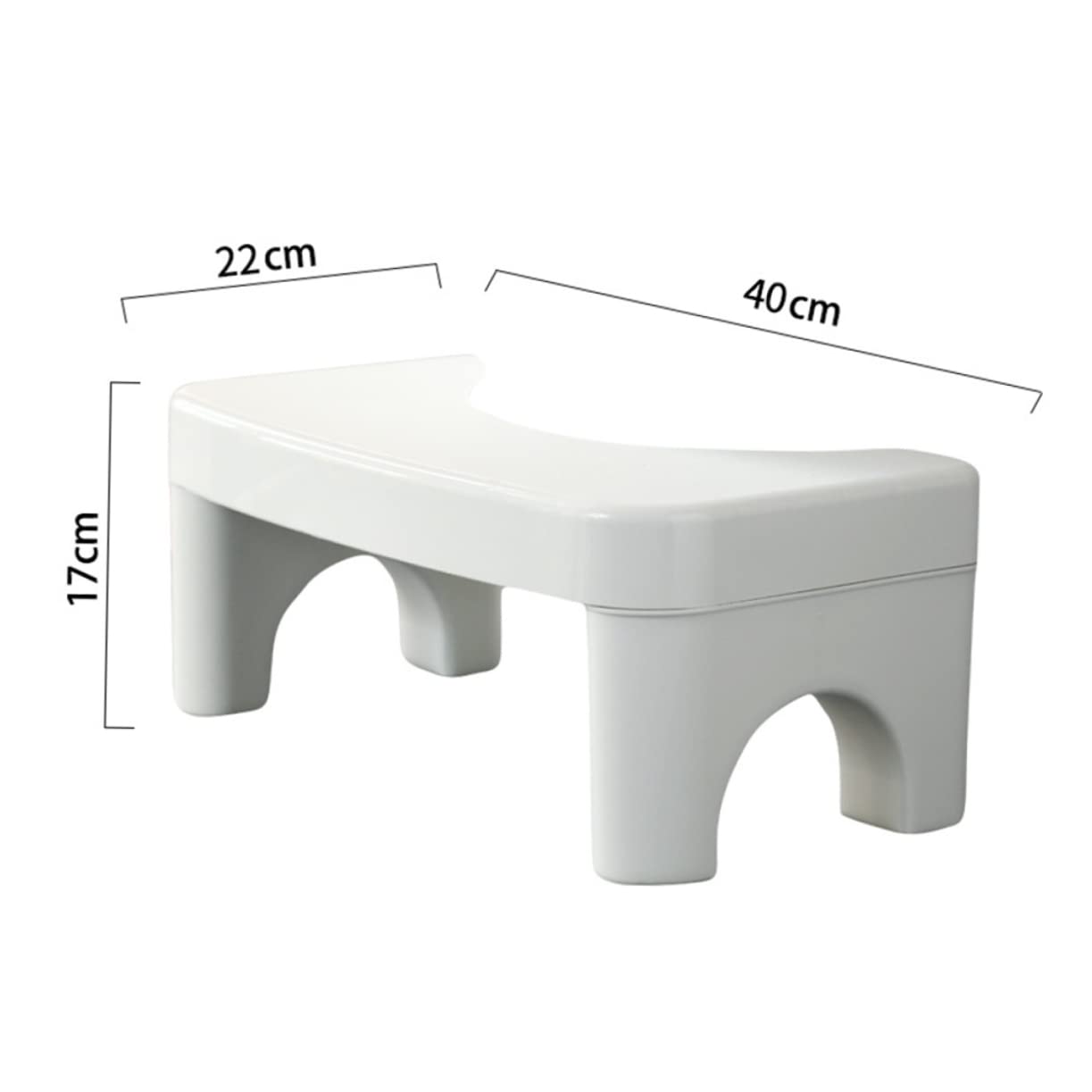 MOLUCKFU Pp Material Folding Toilet Seat Stool Anti-Slip Space-Saving for Home Travel White