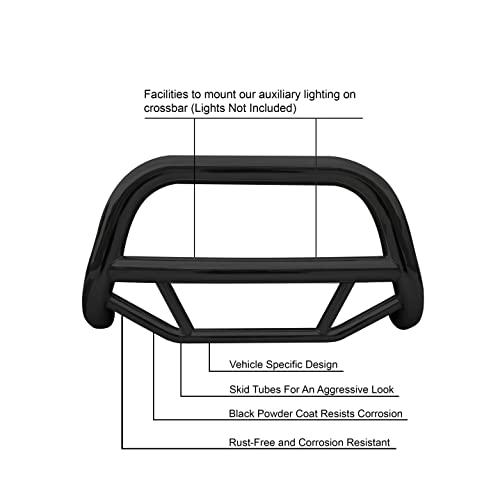 Image of Black Horse Max Bull Bar No Skid Plate Black Compatible with 1998-2004 Nissan Frontier|2000-2004 Nissan Xterra-MBB-NIB1401