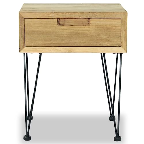 Table de chevet en teck compacte pour optimiser une petite chambre