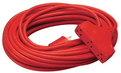 Master Electrician 04217ME 25-Ft. 14/3 SJTW, Red 3-Outlet Extension Cord - Quantity 12