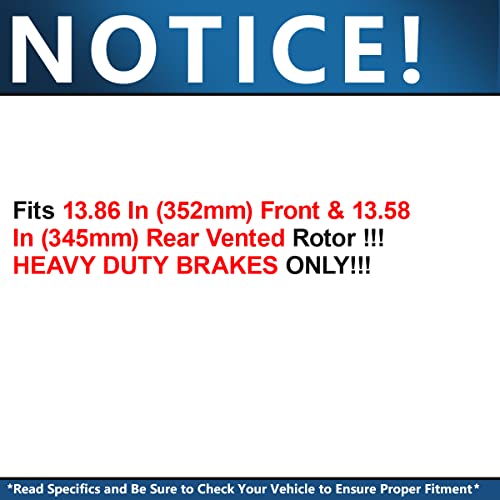 Image of Detroit Axle - Brakes Kit for Ford Explorer Taurus Flex Police Interceptor Utlity Sedan Special Service Police Sedan Lincoln MKT MKS, Brake Rotors Brake Pads Replacement: 13.86 in Front 13.58 in Rear