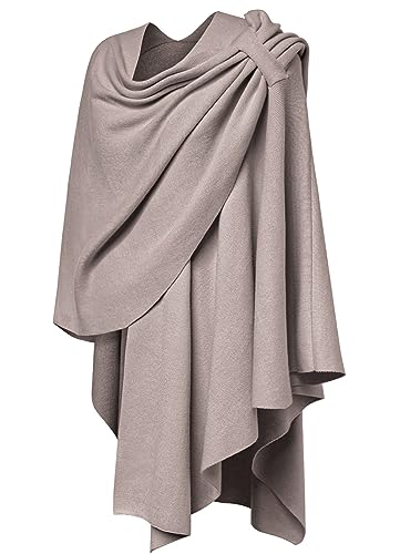 Image of PULI Womens Cross Front Poncho Shawl Wrap Elegant Wedding Formal Gift