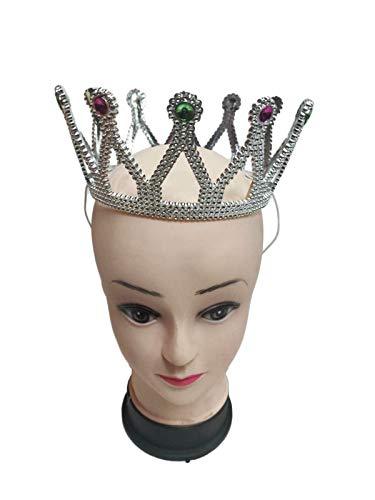 Image of BookMyCostume Royal Silver Queen Crown Headband Fancy Dress Costume Accessory for Girls