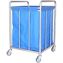 Movable Hand Trucks Kitchen Storage Trolley Laundry Sorter Cart for Laundry Room Organizer,Heavy Duty Linen Trolley,Easy to Install/Blue/50X50X90Cm